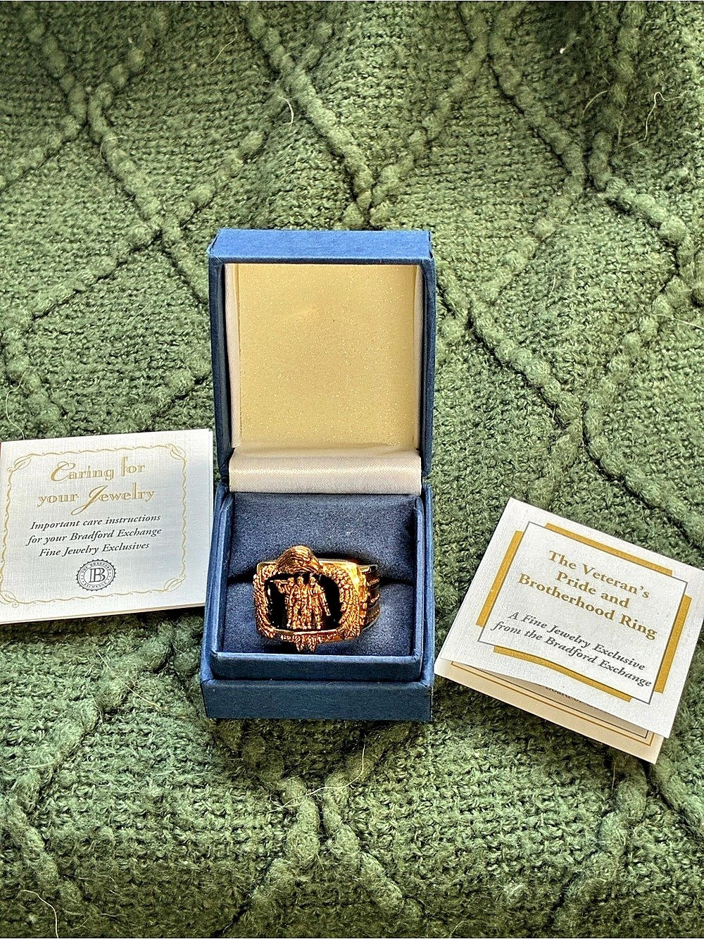 The Bradford Exchange The Veteran's Pride and Brotherhood Ring Gold & Black